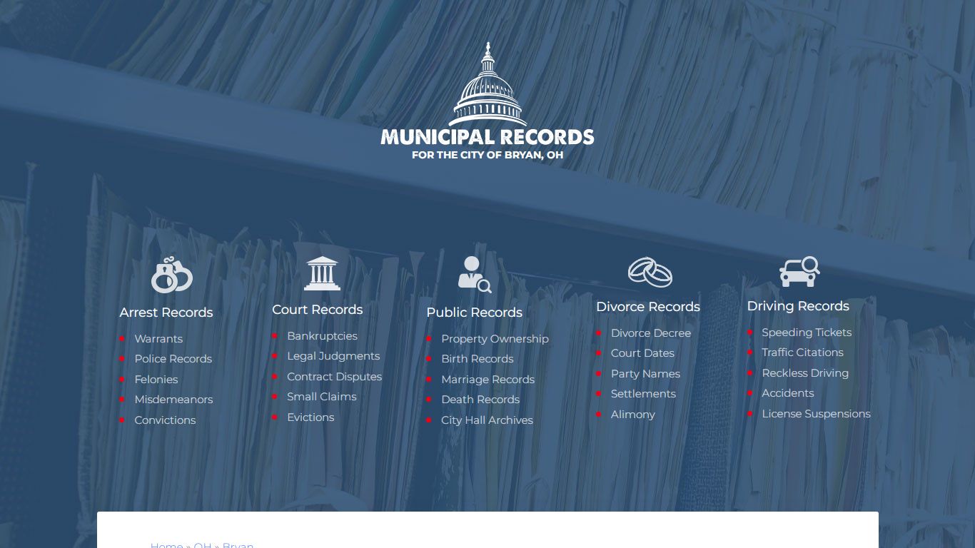 Municipal Records in Bryan oh